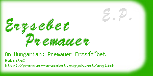 erzsebet premauer business card